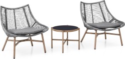 Mainstays Skyler Steel 3-Piece Wicker Rope Patio Chat Set in Grey - $157.00 Today