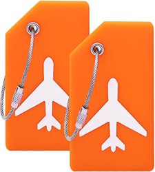 Ovener 2-Pack of Silicone Luggage Tags with Name ID Cards, Many Colors - $6.39