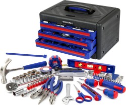 Workpro 125-Piece Mechanics & Auto Repair Tool Kit with Metal Box - $44.99