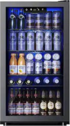 Simzlife 130-Can Beverage Refrigerator and Cooler with Glass Door - $175.99