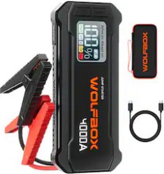Wolfbox 4,000A Vehicle Battery Jump Starter and Battery Booster - $79.99 Today