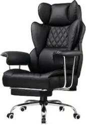 GTPlayer Big & Tall Ergonomic Office Chair with Wide Seat, Black - $179.99 Today