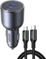 UGreen 130W USB Car Charger with 3 Ports, 100W USB-C Cable Included - $21.99