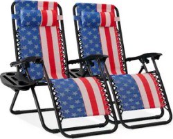 Best Choice Products Set of 2 Zero Gravity Lounge Chairs, Patriot Edition - $69.99