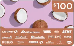 Albertson's Family of Grocery Stores $100 Digital Gift Card - $90.00 Today Only