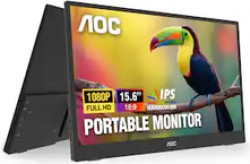 AOC 15.6" Full HD 1080p IPS Display with USB-C, Speakers, Smart Cover - $64.99