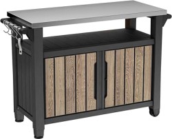 Keter Unity XL Outdoor Entertainment Cart with Wood Finish, Ashwood - $284.74