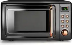 Costway 0.7 cu.ft. Retro Countertop Microwave Oven, Rose Gold Accents - $94.99