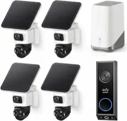 eufy Security Bundle with 4 Cameras, E340 Doorbell & Home Base - $1,094.99