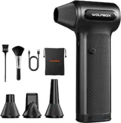 Wolfbox Electric Air Duster with Removable Battery, Multiple Nozzles - $78.99