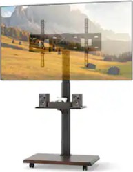 Gymax Rolling TV Stand on Casters with 30 Degree Tilt & Adjustable Shelf - $75.99