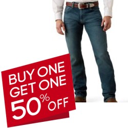 Buy 1, Get 1 50% off on Select Styles of Men's & Women's Jeans at Ariat w/ FS