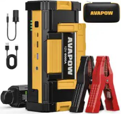 Avapow 6,000 Peak Amps Vehicle Jump Starter & Battery Booster - $74.99 Today