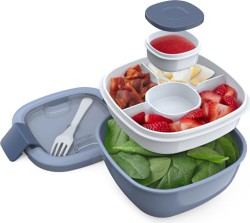 Bentgo Salad Container with 54 oz. Bowl, 4-Compartment Topping Tray - $11.83