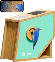 Birdfy Polygon Blue Smart Bird House with Camera & Night Vision - $169.96