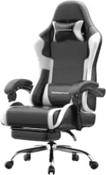 Dowinx Gaming Chair with Adjustable Armrests and Height, Black & White - $69.99