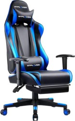 GT Player Ergonomic Gaming Chair with Footrest in Black & Blue - $69.99 Today