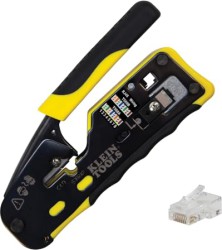 Klein Tools Ratcheting Data Cable & RJ45 Crimp Tool with Plug 50-Pack - $44.97