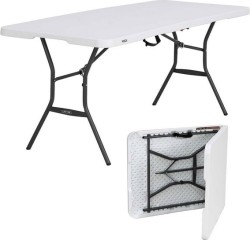 Lifetime 6' Fold-in-Half Folding Table in White or Black - $47.98 with Free Pickup
