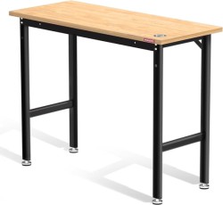 WorkPro 48" x 20" Garage Workbench with Leveling Feet, Wood Worktop - $99.99