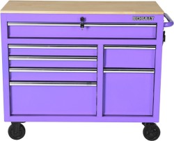Kobalt Exclusive 42" 7-Drawer Rolling Workbench with Wood Top - $298.00 Today