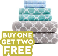 JCPenney Really Big Deal: Buy 1, Get 2 Free on All Sizes of Towels & Bath Rugs