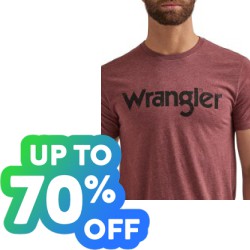 Save up to 70% off Wrangler Apparel & Accessories for Men & Women at Amazon