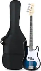 Costway Electric Bass Guitar with Double Pickups, Gig Bag & More - $98.99 Today