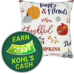 Up to 50% off 1,000s of Throw Pillows + Extra 15% to 30% off + Earn Kohl's Cash