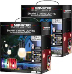 Monster 48' Smart String Lights with 24 LED Lights, Multicolor - $49.99 Shipped