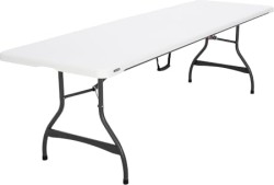 Lifetime 8-Foot Light Commercial Fold-in-Half Folding Table, White Granite - $88.98