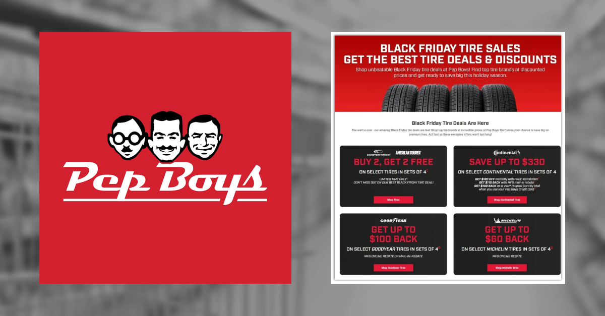 Pep boys auto 2024 black friday sale gottadeal
